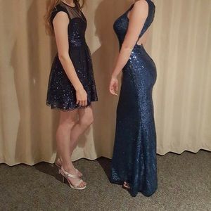 Blue Sequins Long Dress, Prom or Special Event